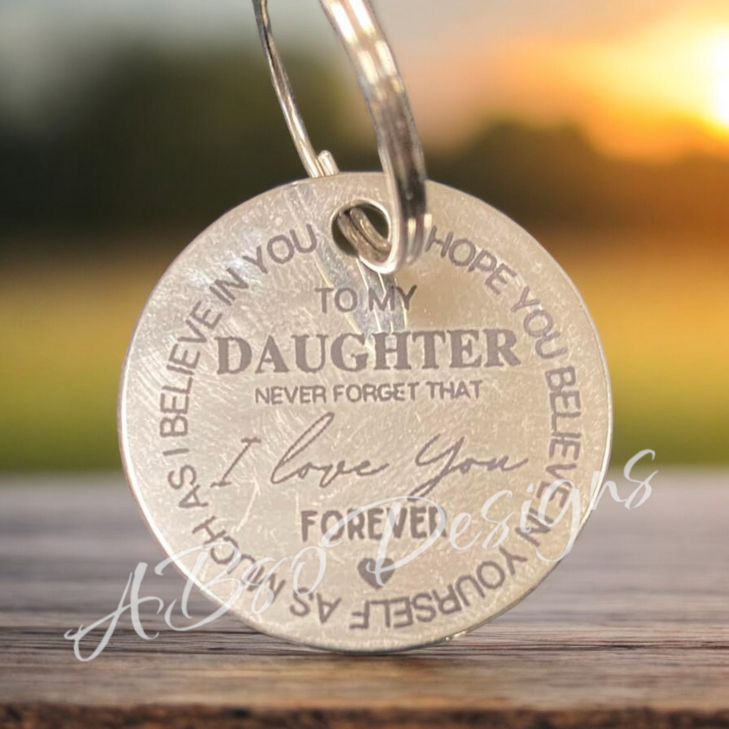To my daughter keychain
