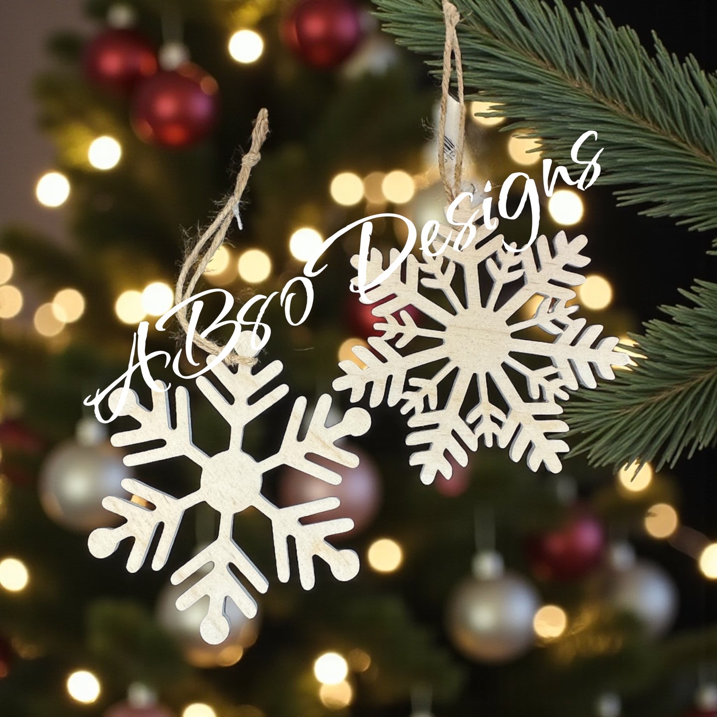 Whitewash snowflake ornament