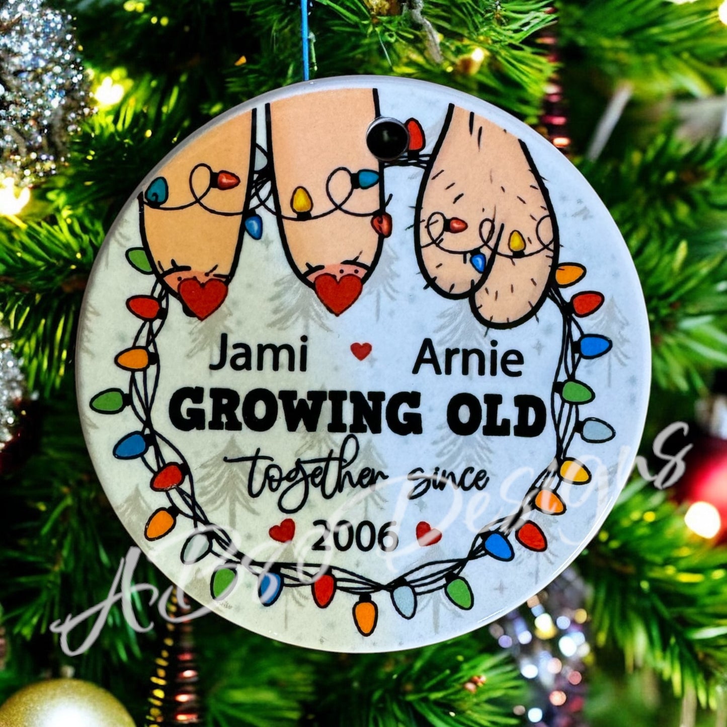 " Growing old" ceramic sublimation ornament