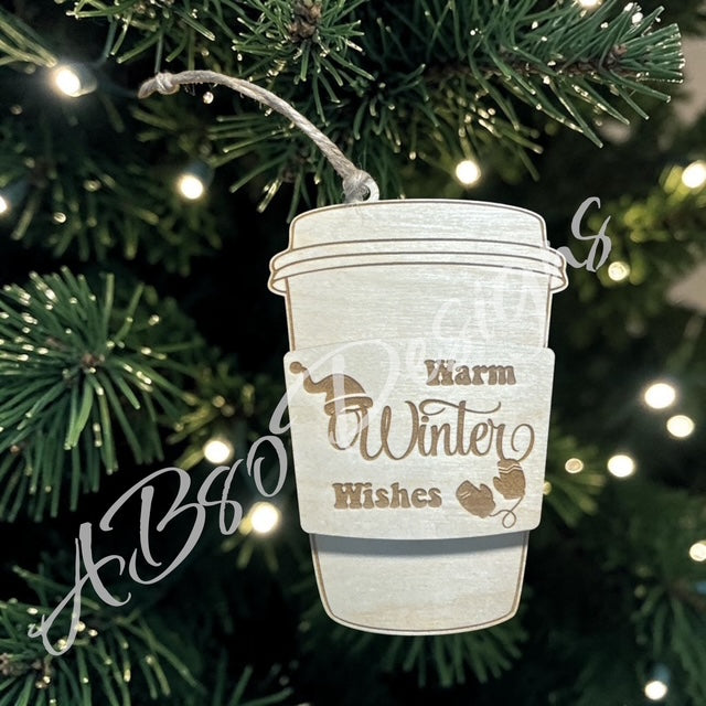Coffee cup ornament and gift card holder