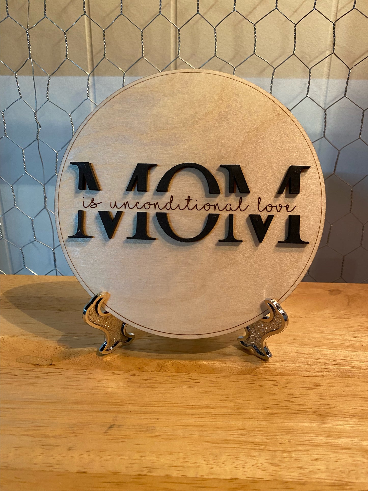 MOM tabletop sign sitter interchangeable insert
