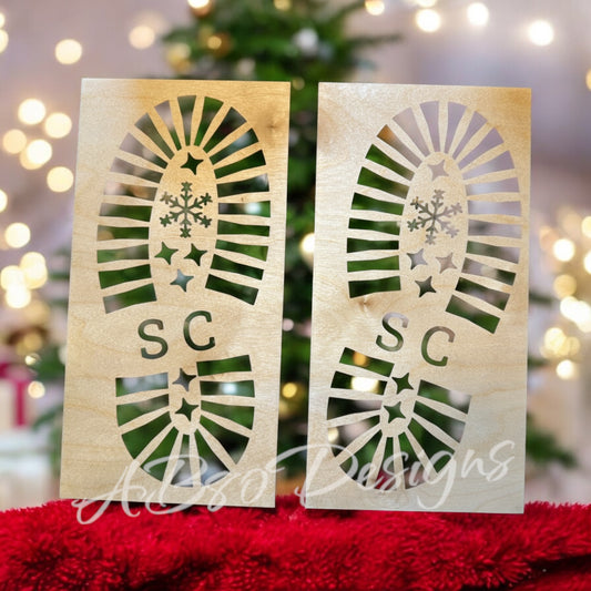Santas footprint stencils