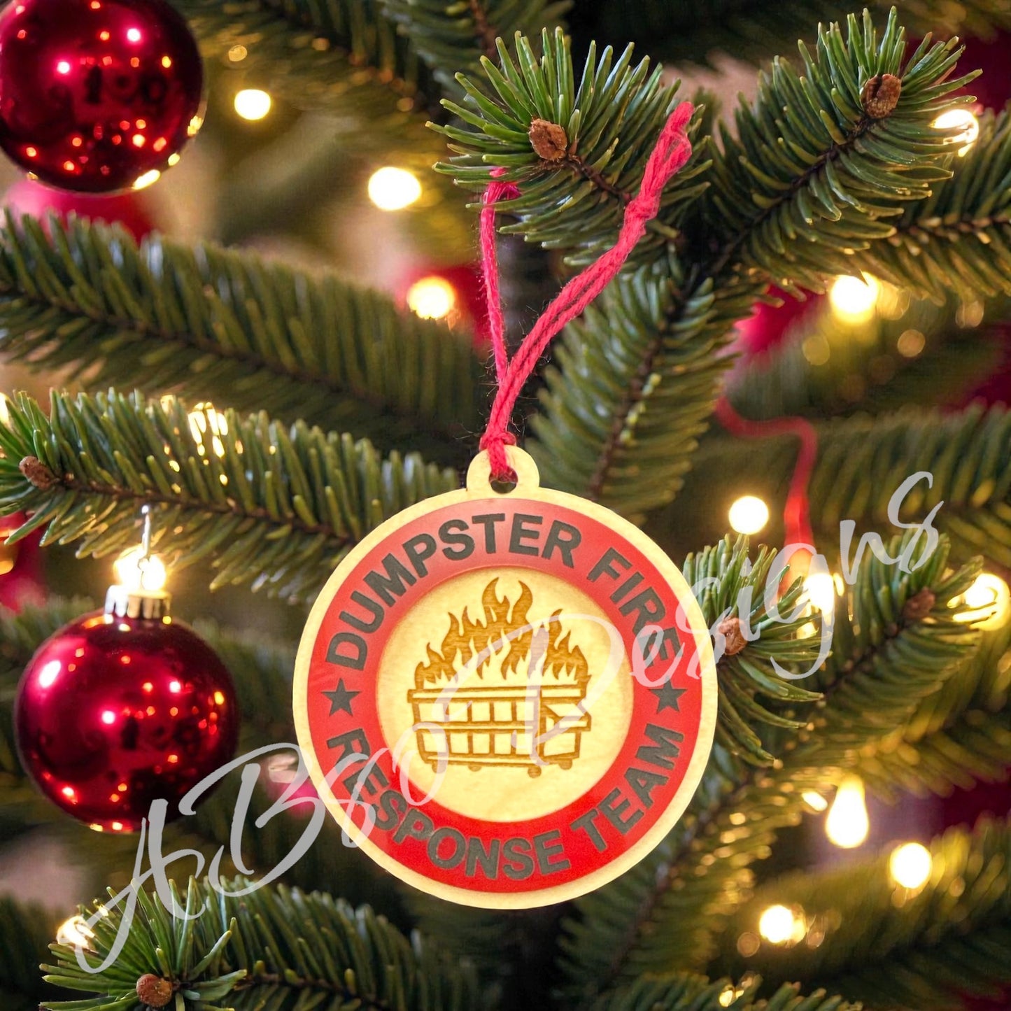 Dumpster fire ornament