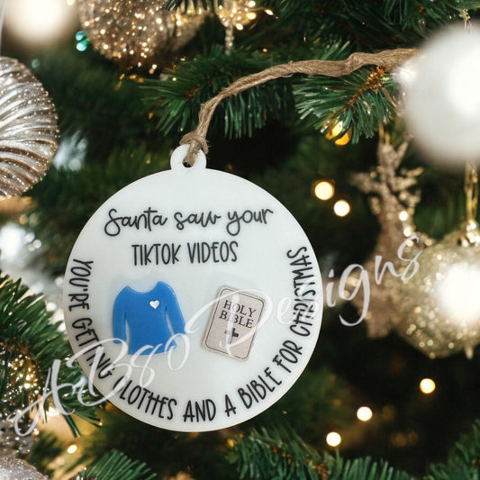 Santa tiktok ornament