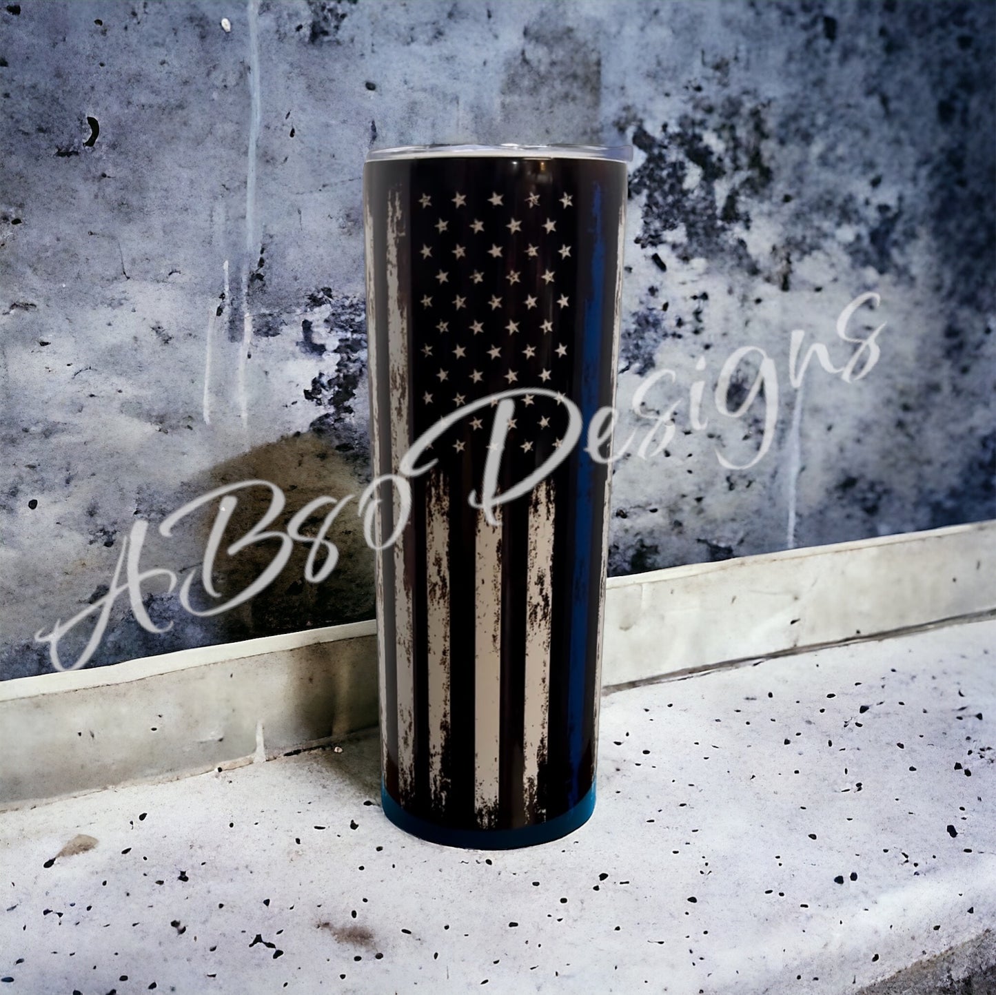 Blue line flag tumbler
