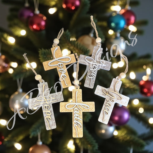 Religious cross ornament