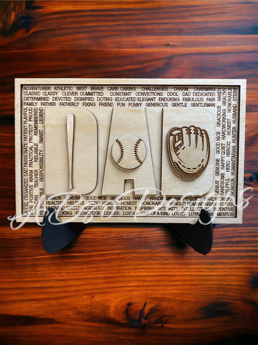 Dad baseball plaque