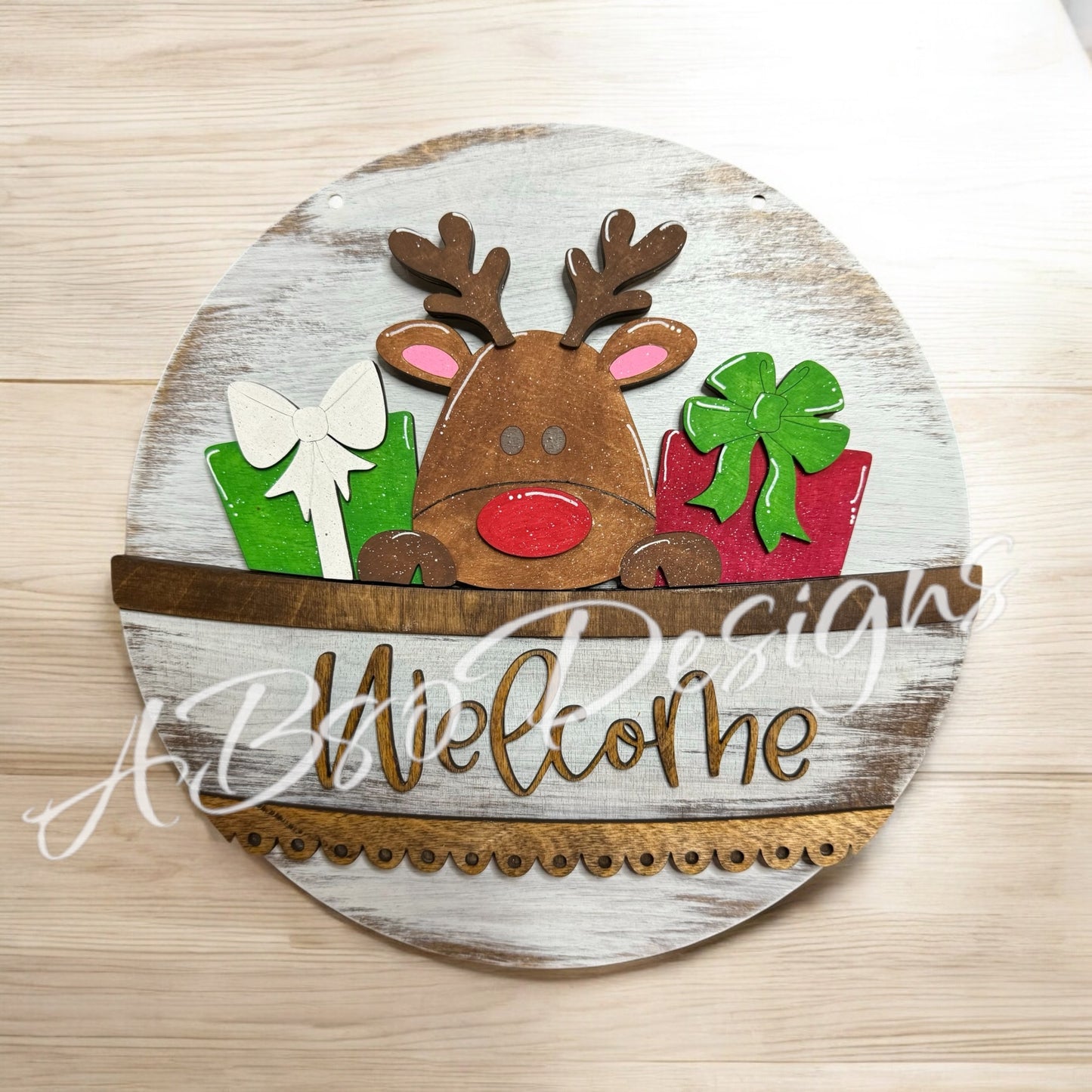 Reindeer gifts welcome insert