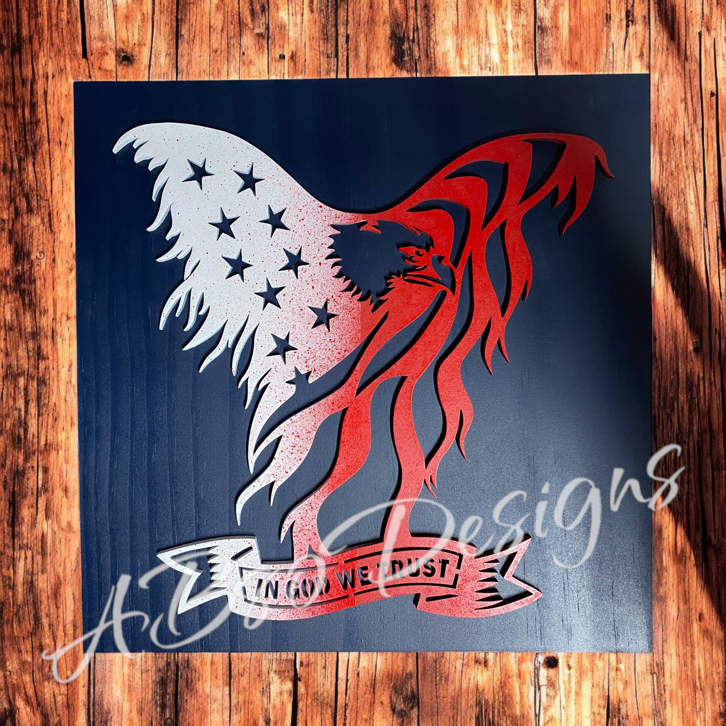 In God we trust eagle plaque