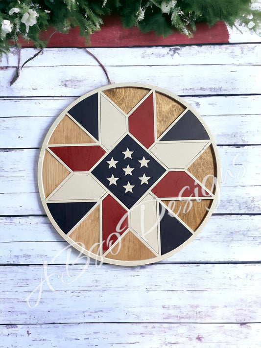 10" Patriotic Barn Quilt Sign