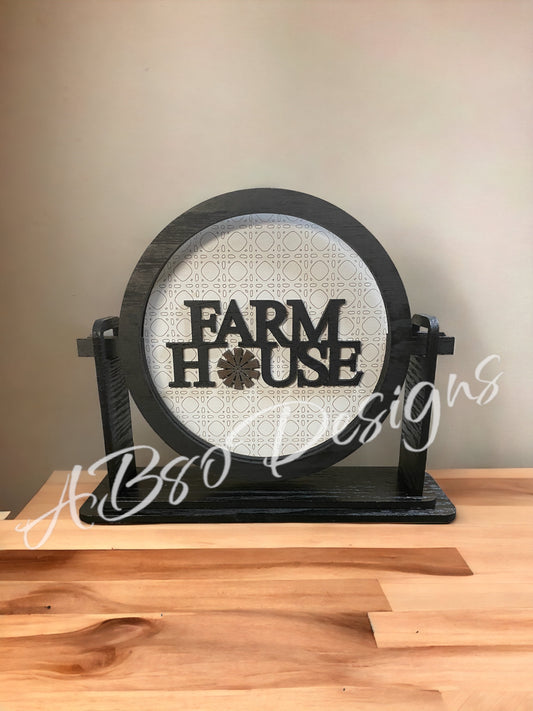 tabletop sign sitter "Farm House" interchangeable insert