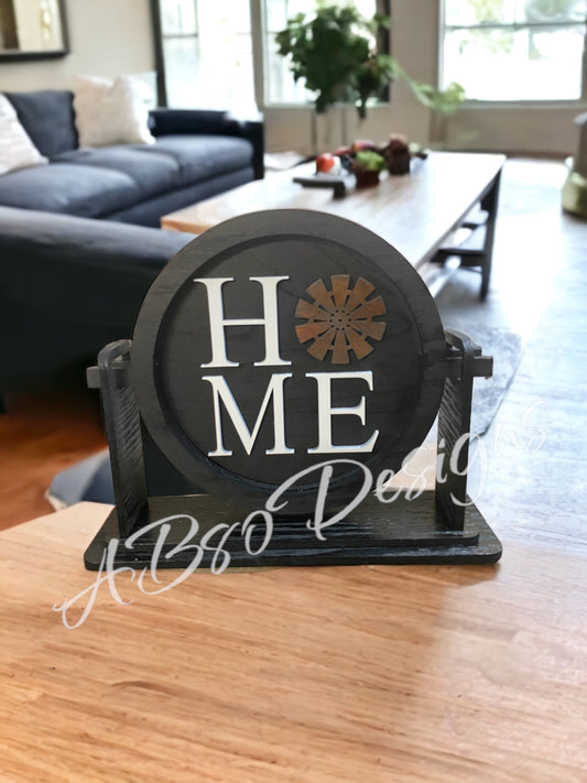 tabletop sign sitter "home" interchangeable insert