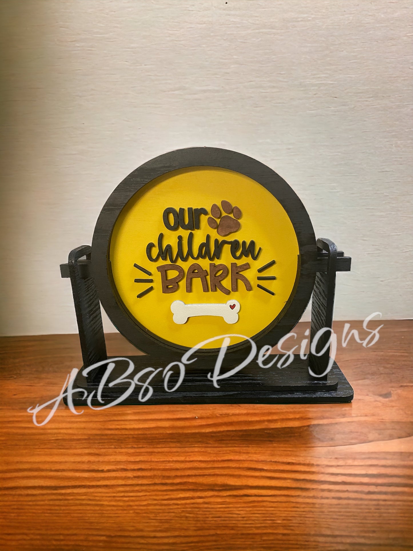 tabletop sign sitter "our children bark interchangeable insert