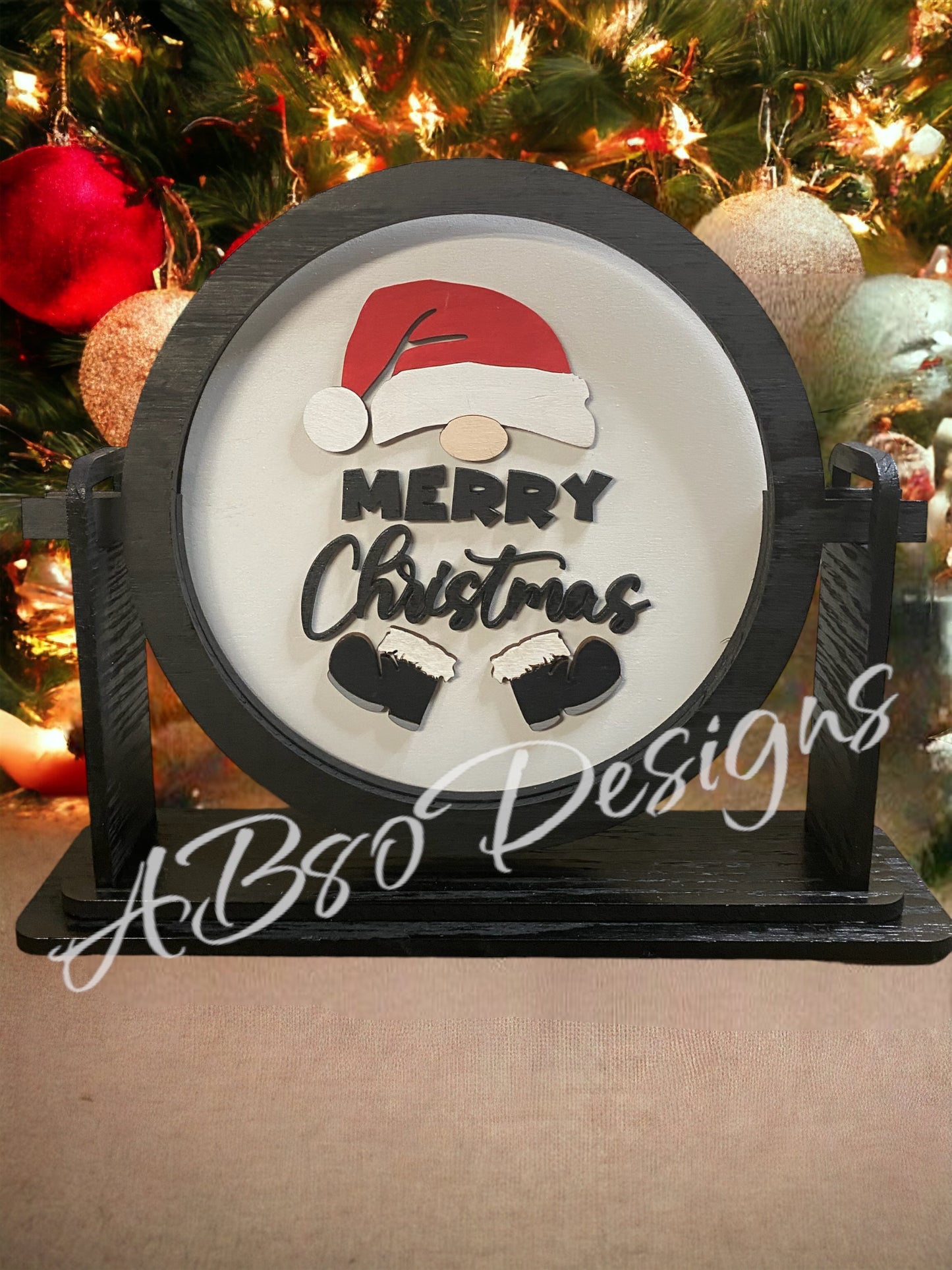 tabletop sign sitter "Merry Christmas" interchangeable insert