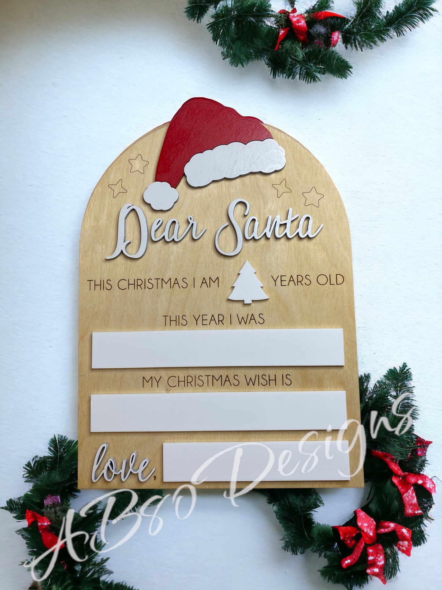 Dear Santa dry erase sign