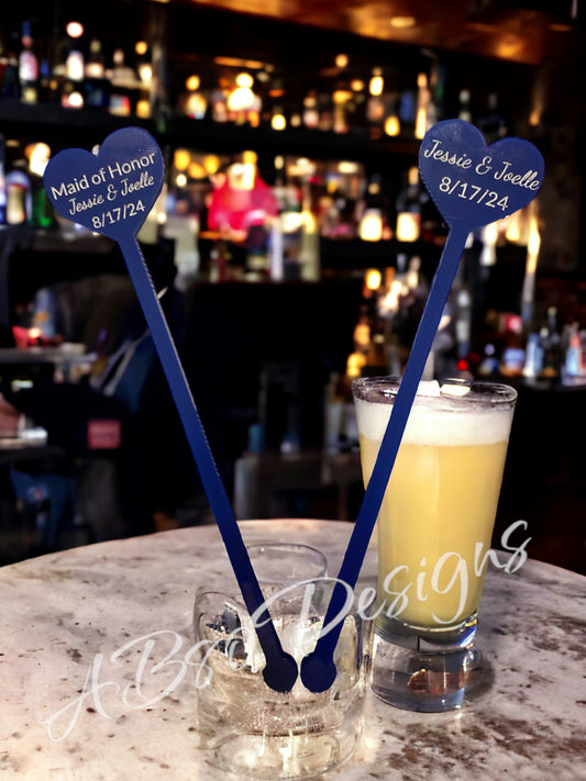 Personalized wedding Swizzle Stick/stir sticks