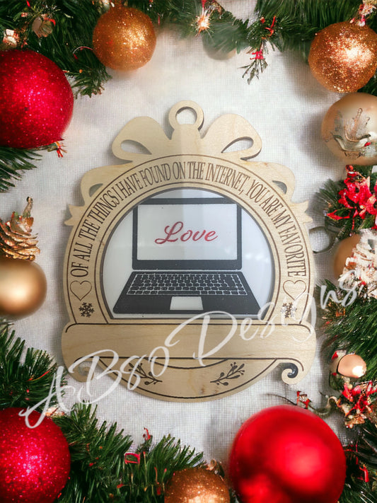 Personalized "Of all the things on the internet" 2-layer Christmas ornament