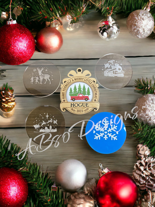 personalized 2 layer 2023 Christmas ornament