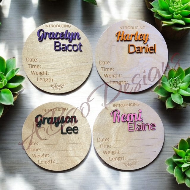 Personalized newborn announcement