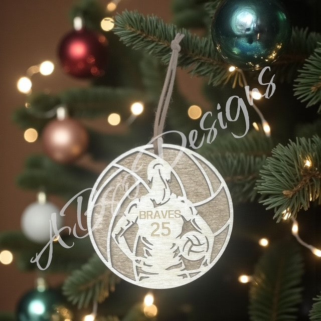 Personalized School volleyball ornament