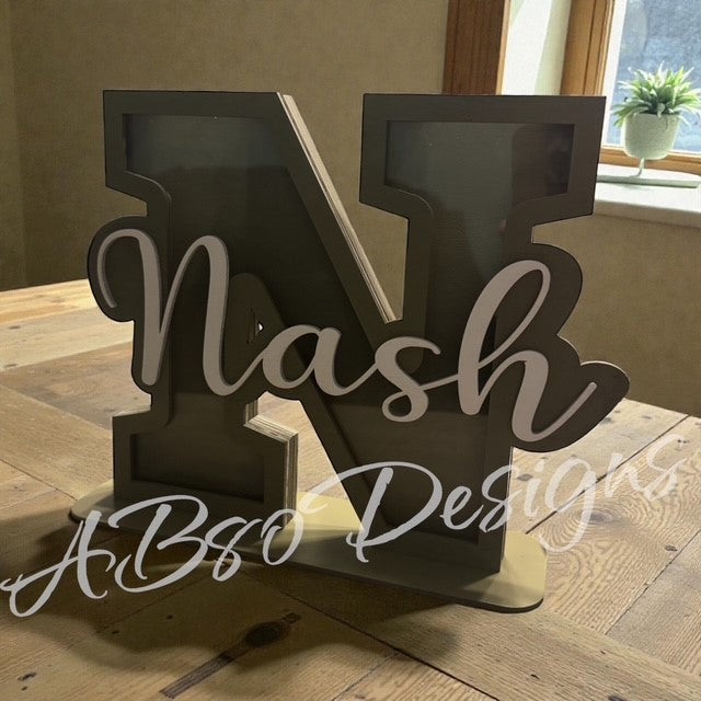 Personalized letter piggy bank