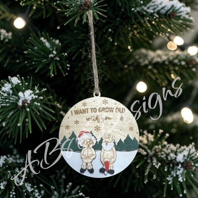 Grow old with you ornament