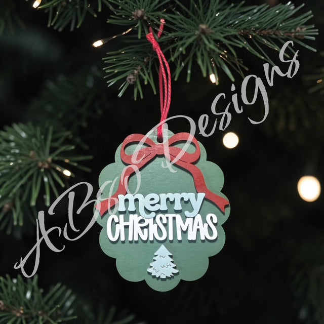 Christmas wreath ornament and gift card holder