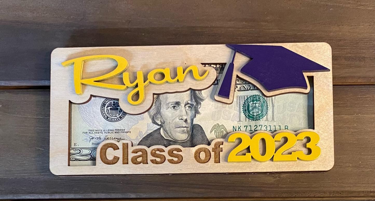 Personalized graduation money holder