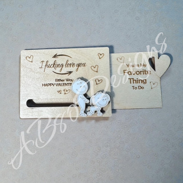 Personalized "I love you" wood slider