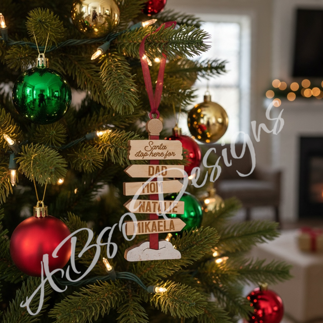 Personalized family pole ornament