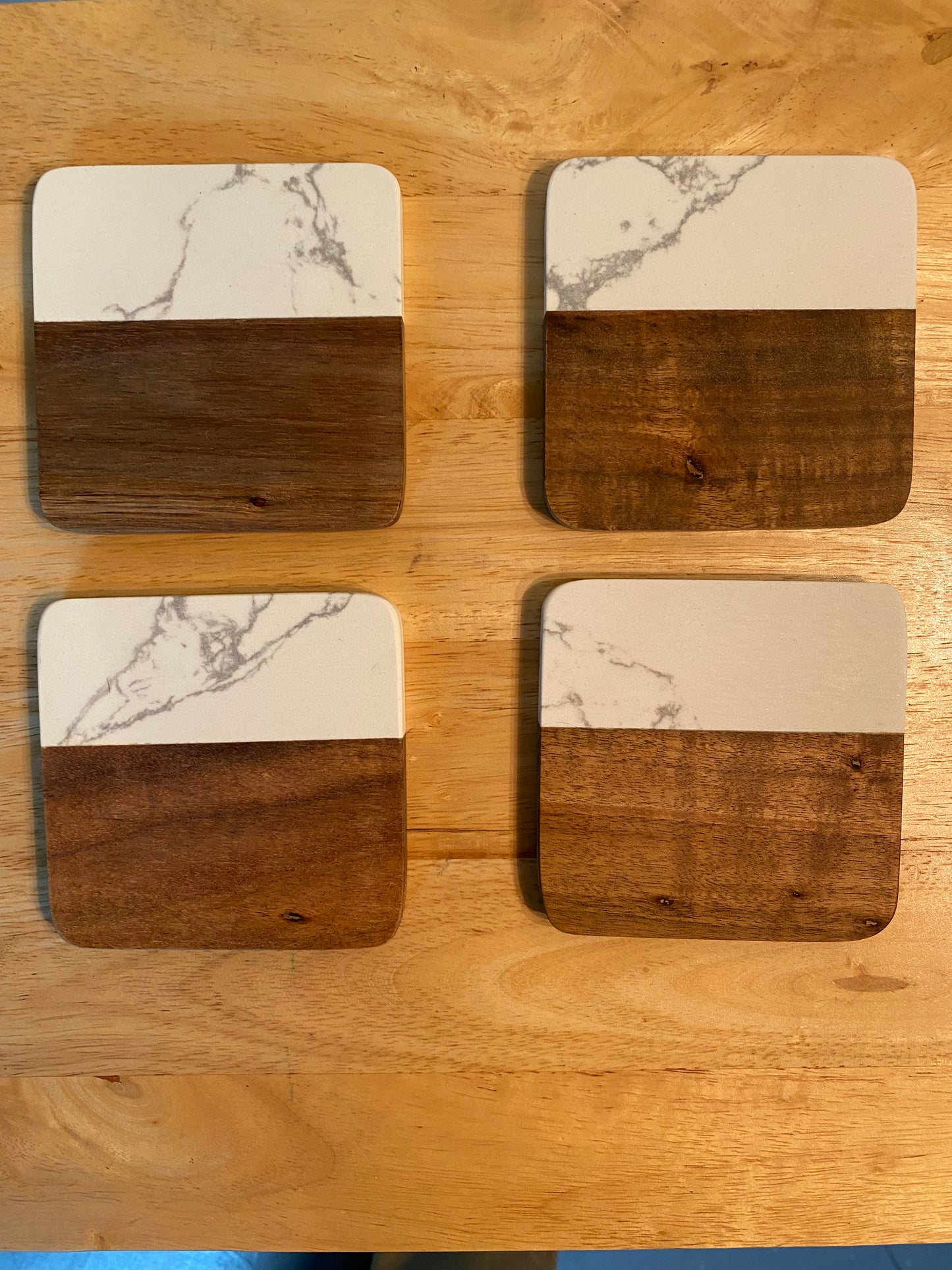 Faux marble/wood coasters