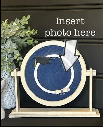 tabletop sign sitter "Graduation with picture" interchangeable insert