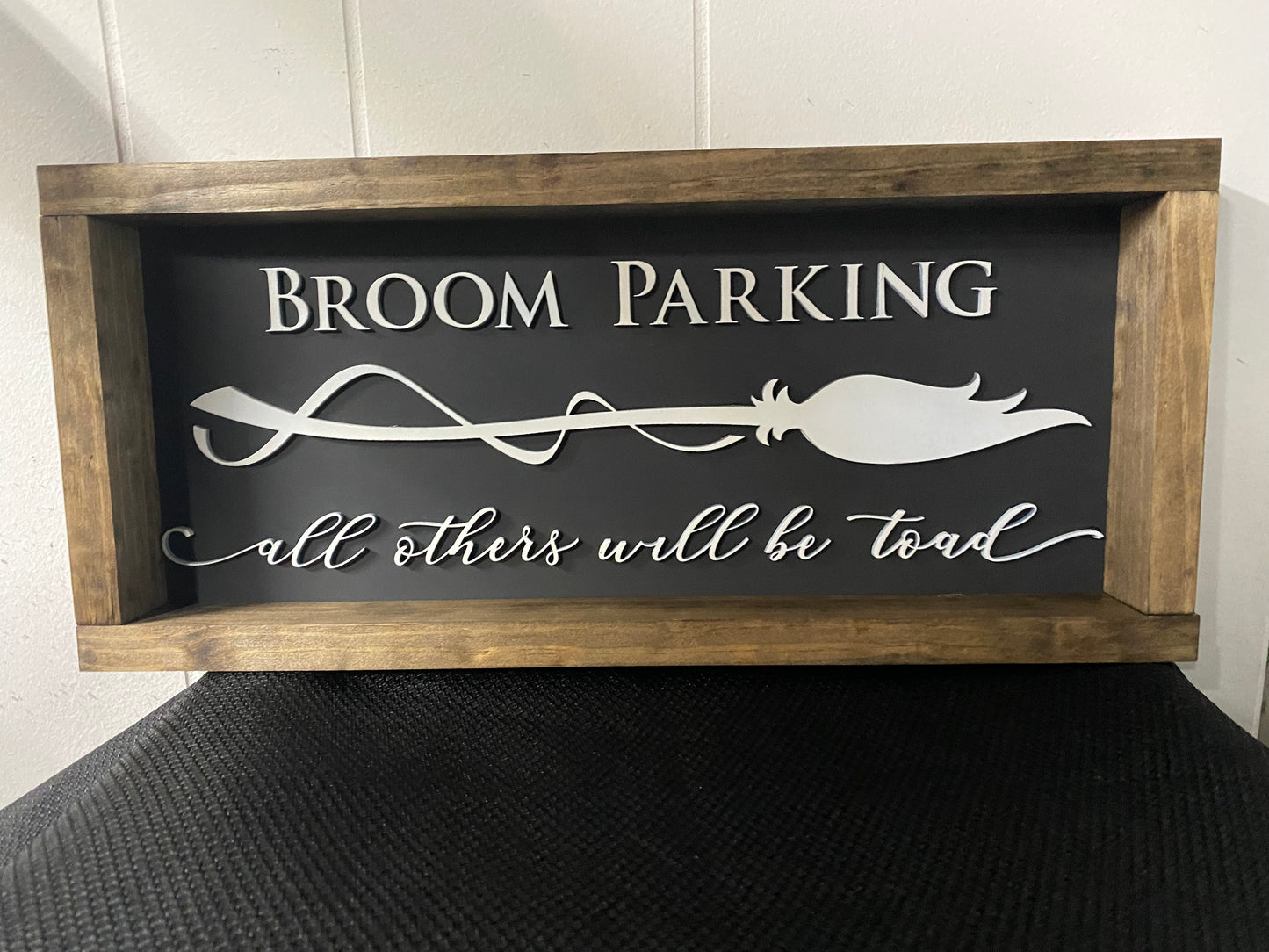 Broom parking Halloween sign