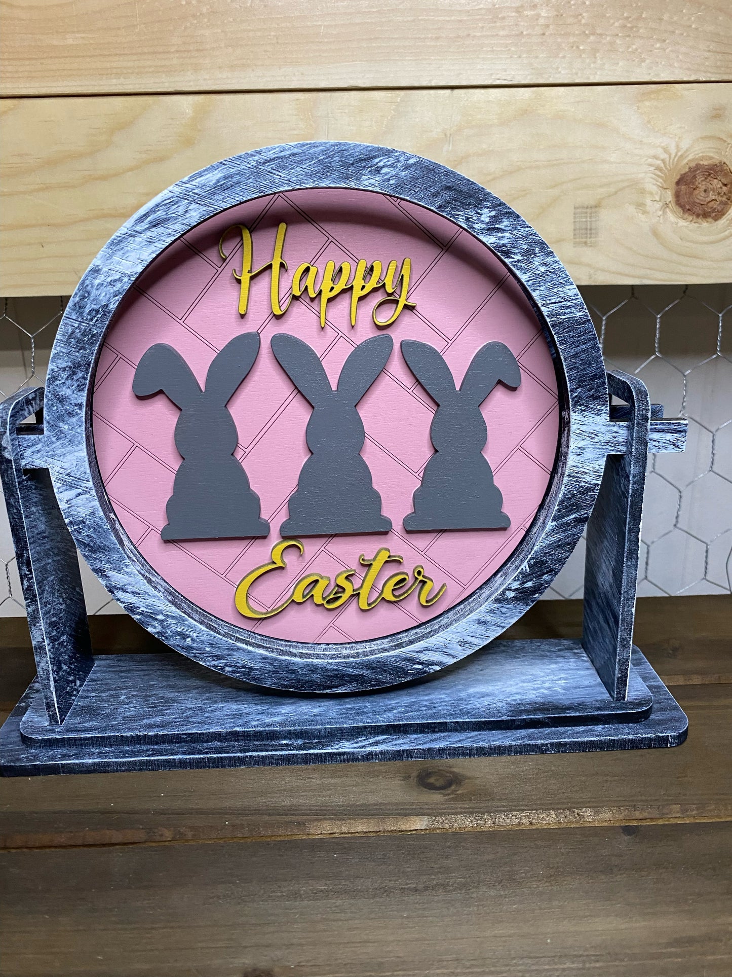 tabletop sign sitter "Happy Easter" interchangeable insert